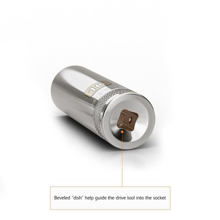 Dynamic Tools 1/2" Drive 6 Point Metric, 13mm Deep Length, Chrome Socket D016213